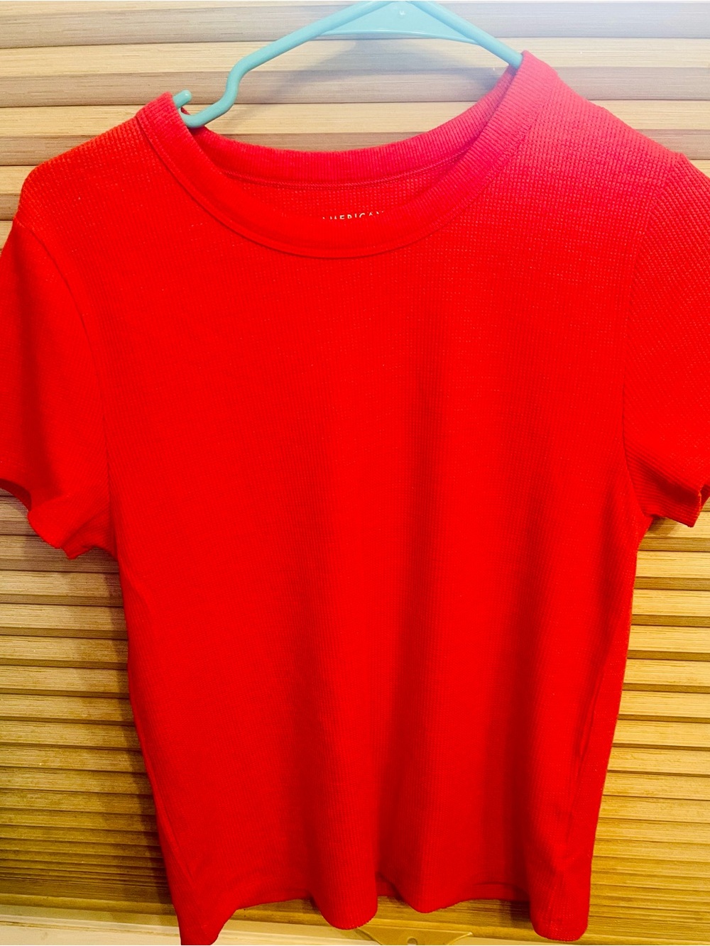 NWT American Eagle Short Sleeve Red Ribbed Tee